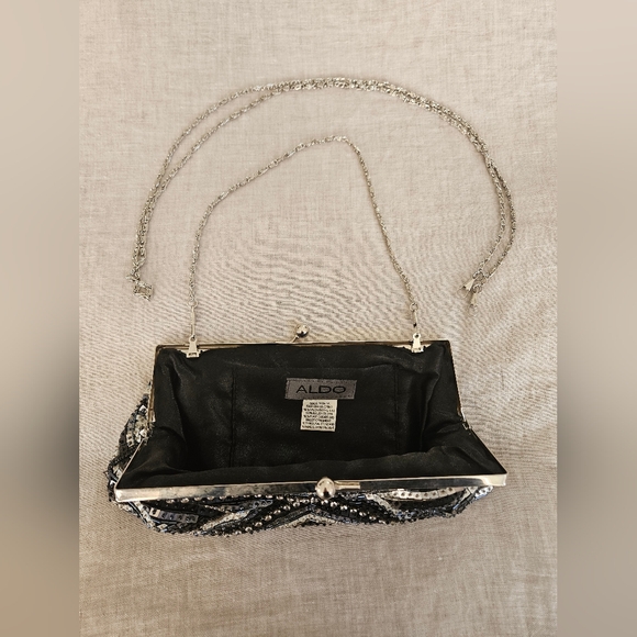 ALDO White, Silver, Black Beaded Clutch - Picture 7 of 7